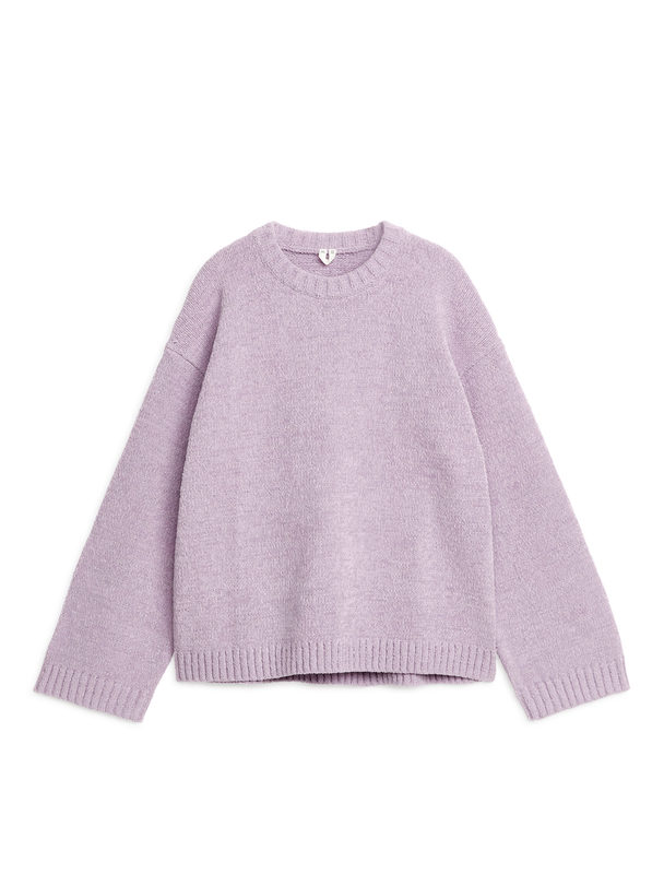 ARKET Relaxed Cotton Blend Jumper Lilac