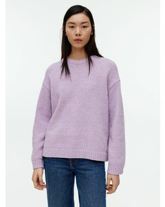 Relaxed Cotton Blend Jumper Lilac