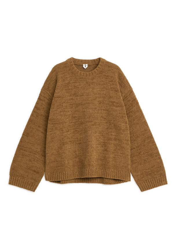 ARKET Lockerer Pullover aus Baumwollmischgewebe Braun