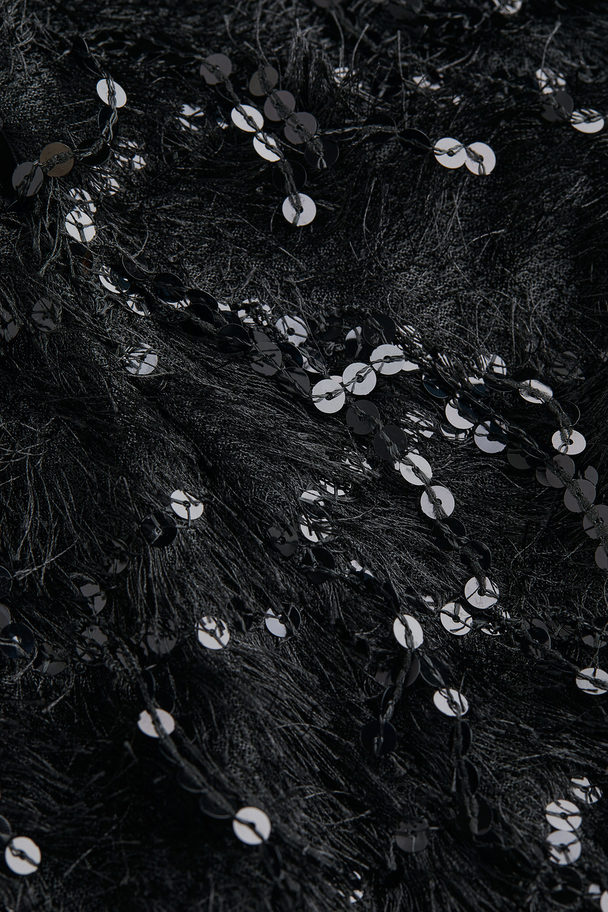 H&M V-neck Sequined Dress Black