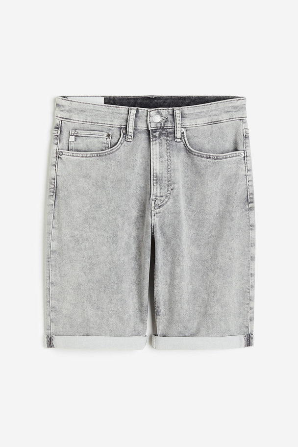 H&M Hybrid Regular Denim Shorts Pale Denim Grey