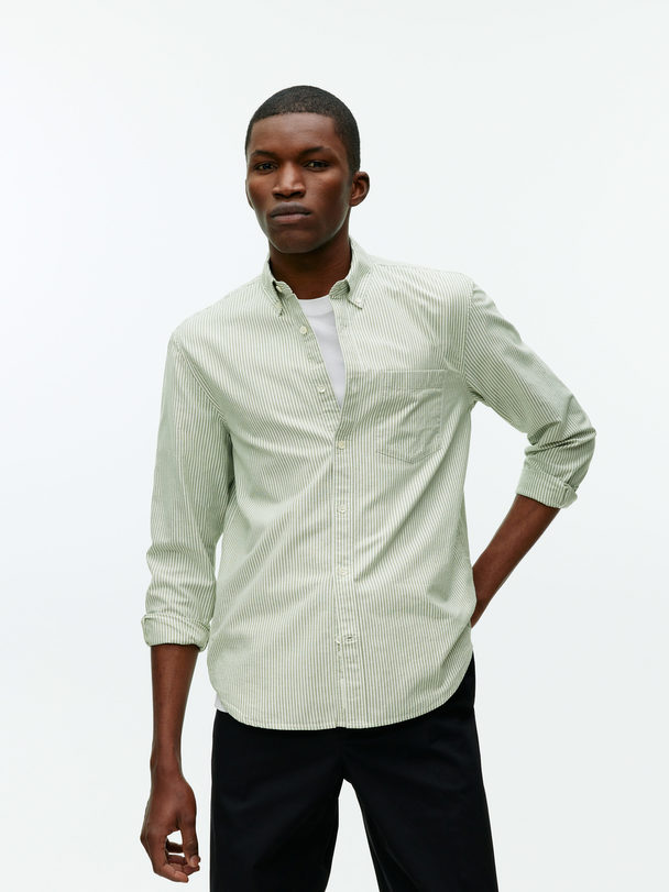 ARKET Oxford-skjorte Grøn/stribet