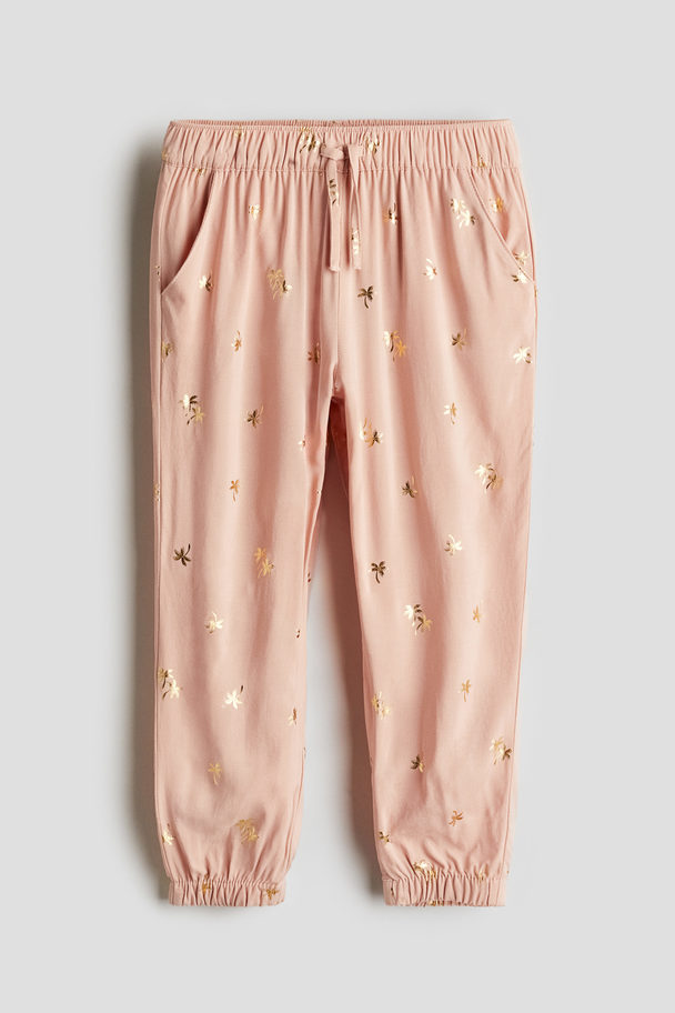 H&M Woven Joggers Dusty Pink/patterned