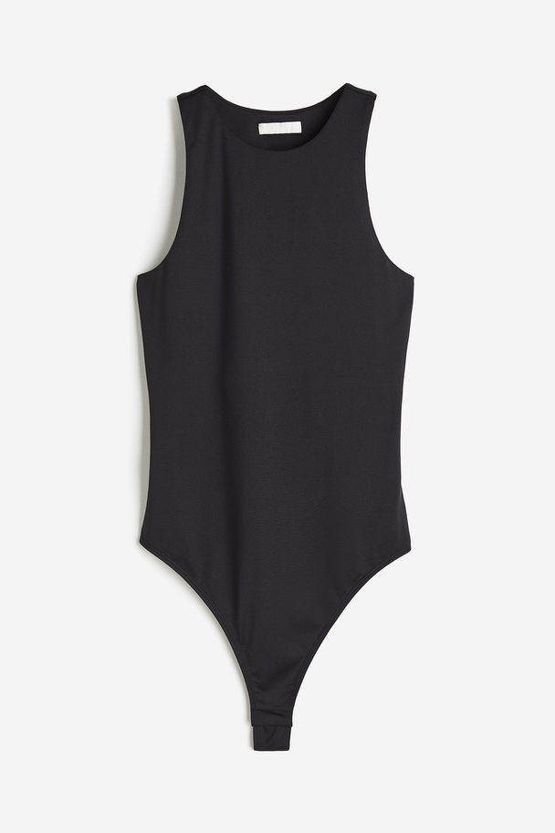 H&M Stringbody Van Tricot Zwart