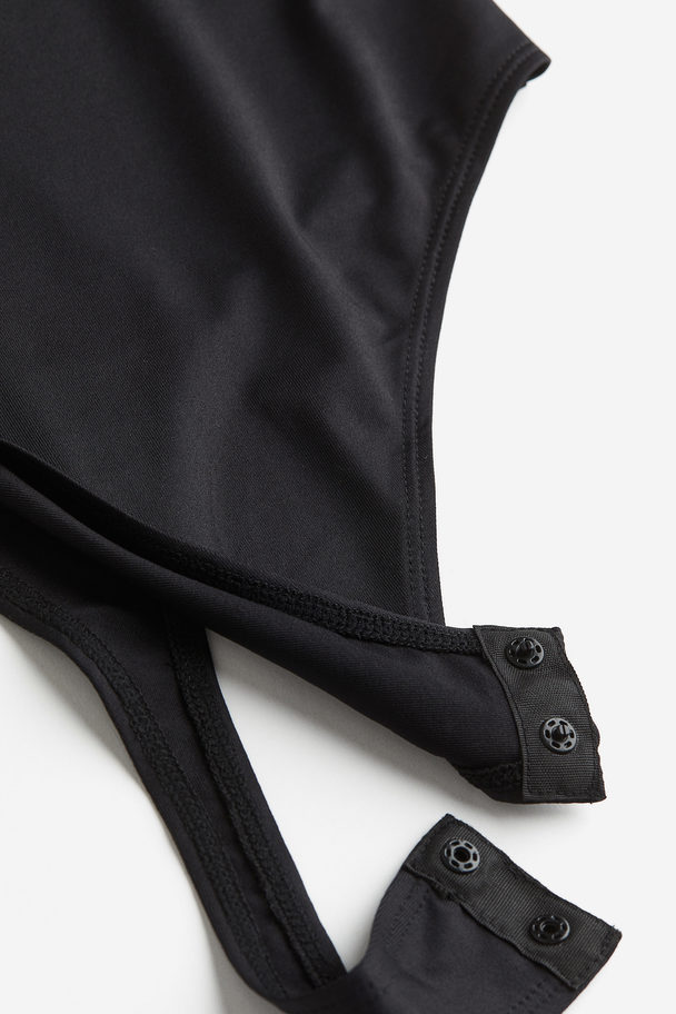 H&M Tangabody aus Jersey Schwarz