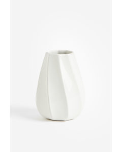 Kleine Vase aus Steingut Weiß