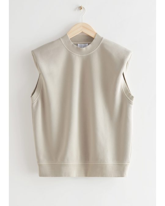 & Other Stories Relaxed Padded Shoulder Top Mole