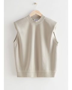 Relaxed Padded Shoulder Top Mole