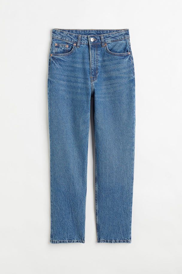 H&M Slim Straight High Ankle Jeans Denimblauw