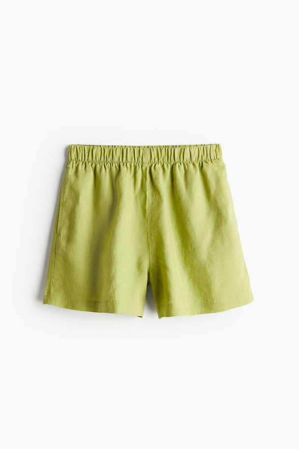 H&M Pull-on Short Van Linnen Groen