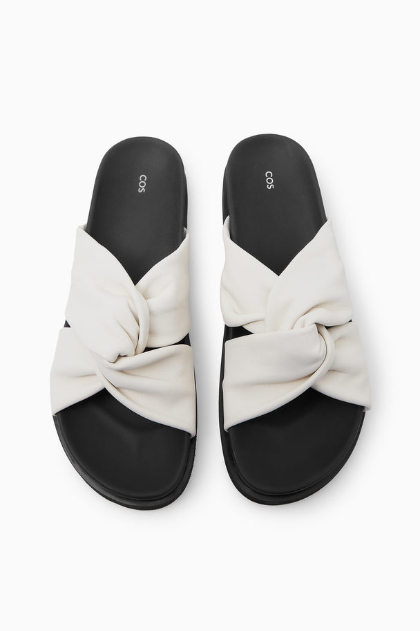 COS Crossover Leather Slides White