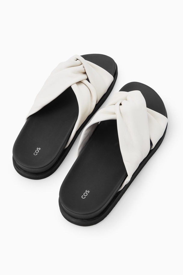 COS Crossover Leather Slides White