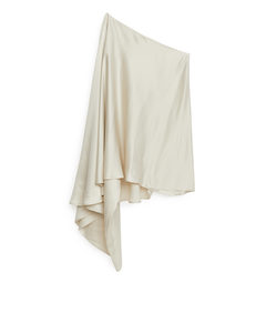 Asymmetrische Midi-jurk Gebroken Wit