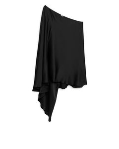 Asymmetrische Midi-jurk Zwart