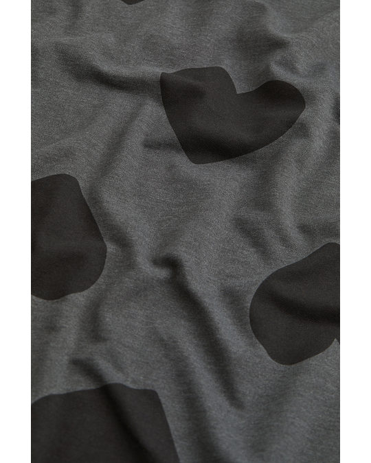 H&M Pyjama Top And Leggings Dark Grey/hearts