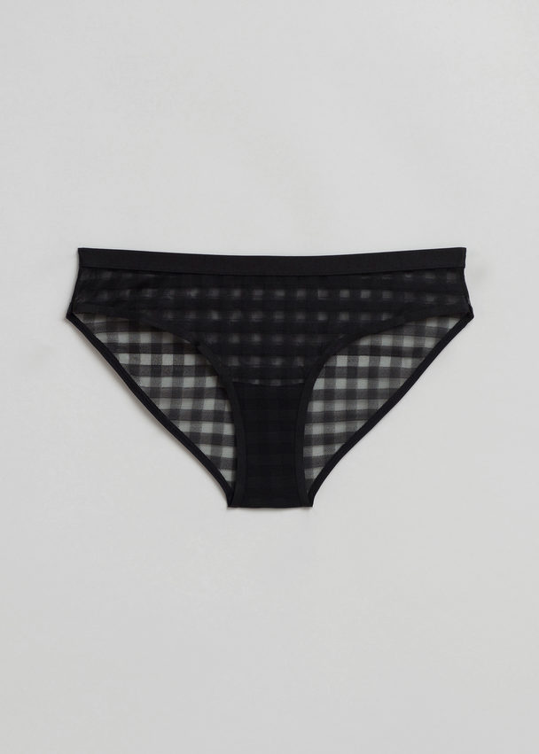 & Other Stories Sheer Checkered Briefs Black