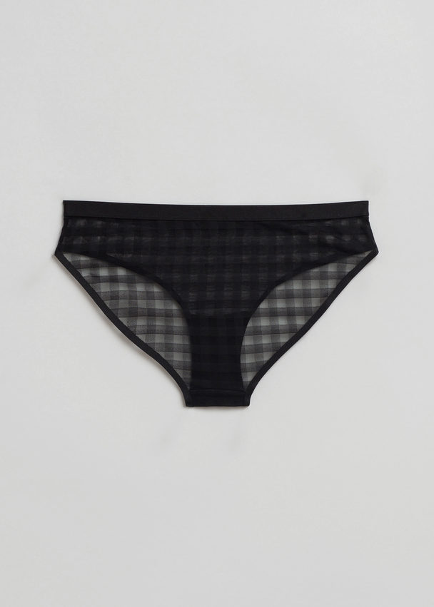 & Other Stories Sheer Checkered Briefs Black