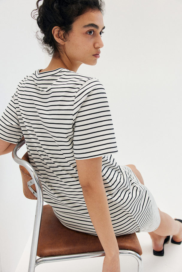 H&M Mama Amme-t-shirtkjole Hvit/stripet