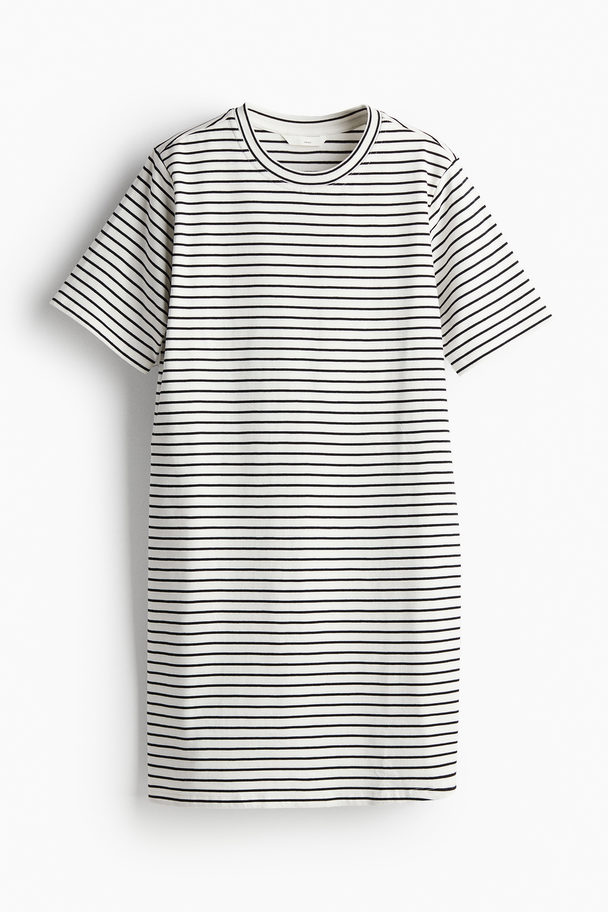 H&M Mama T-shirtkjole Med Ammefunktion Hvid/stribet