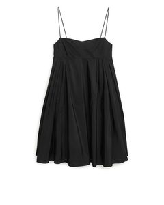 Taffeta Strap Dress Black