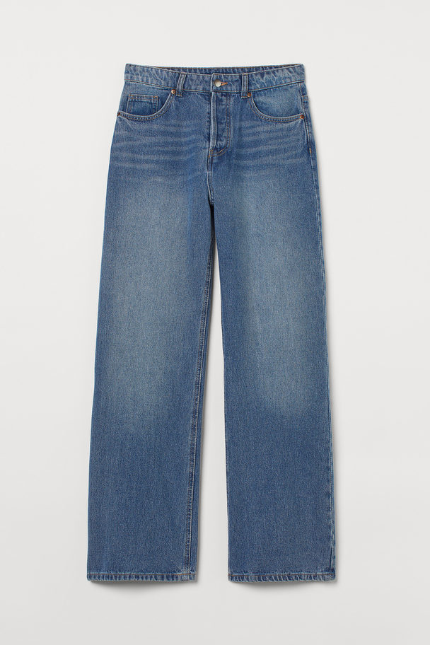 H&M Wide High Jeans Blau