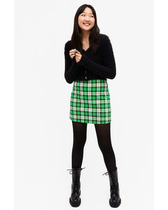 A-line Mini Skirt Green Checkered