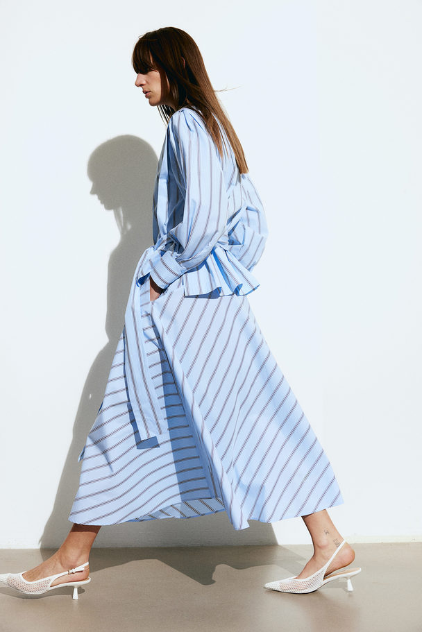 H&M Circular Skirt Light Blue/striped