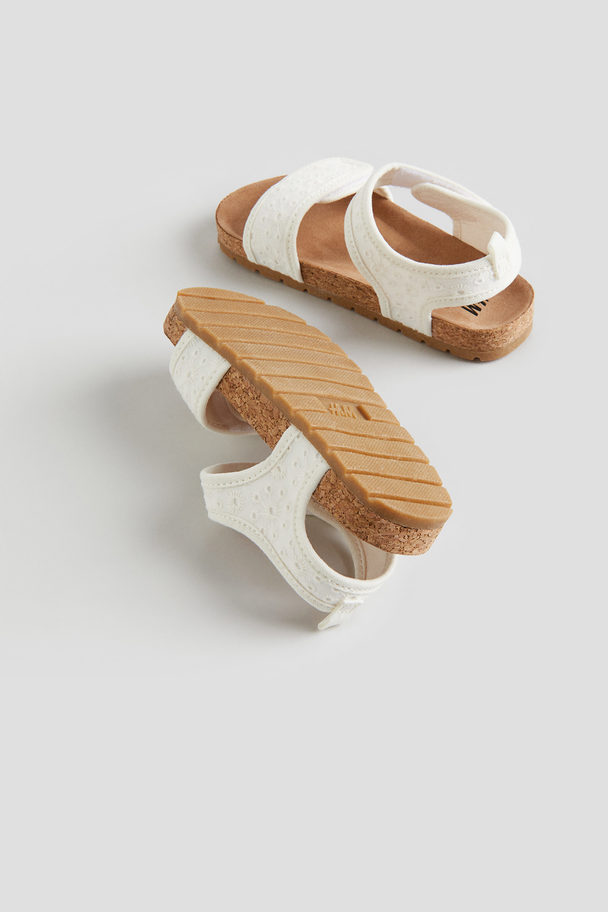 H&M Sandalen mit Knöchelriemen Weiß