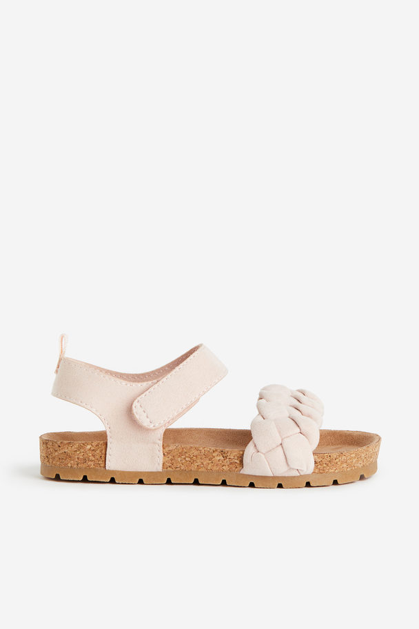 H&M Sandalen mit Knöchelriemen Puderrosa