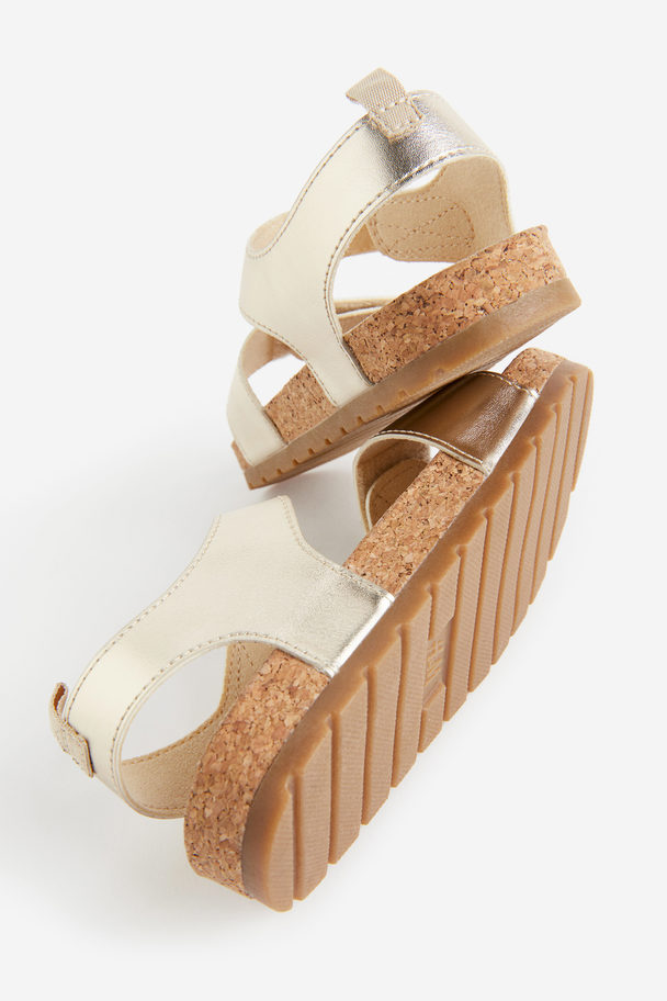 H&M Ankle Strap Sandals Gold-coloured