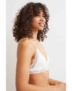 Lace-trimmed Bralette White