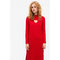 Red Heart Cut Out Dress Red Crepe Fabric