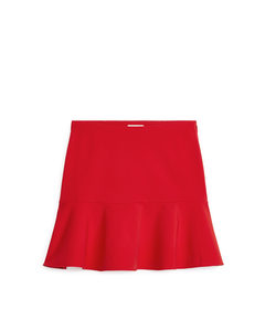 Flared Mini Skirt Red