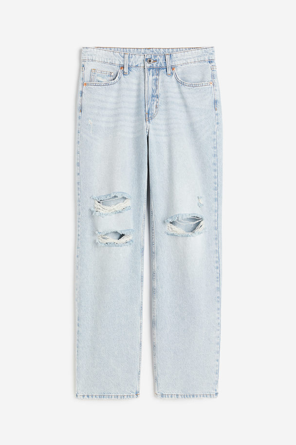 H&M 90's Baggy Low Jeans Bleek Denimblauw