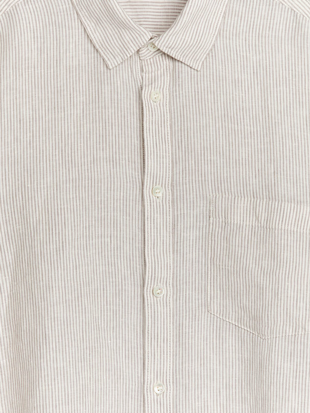 ARKET Regular-fit Linen Shirt White/mole