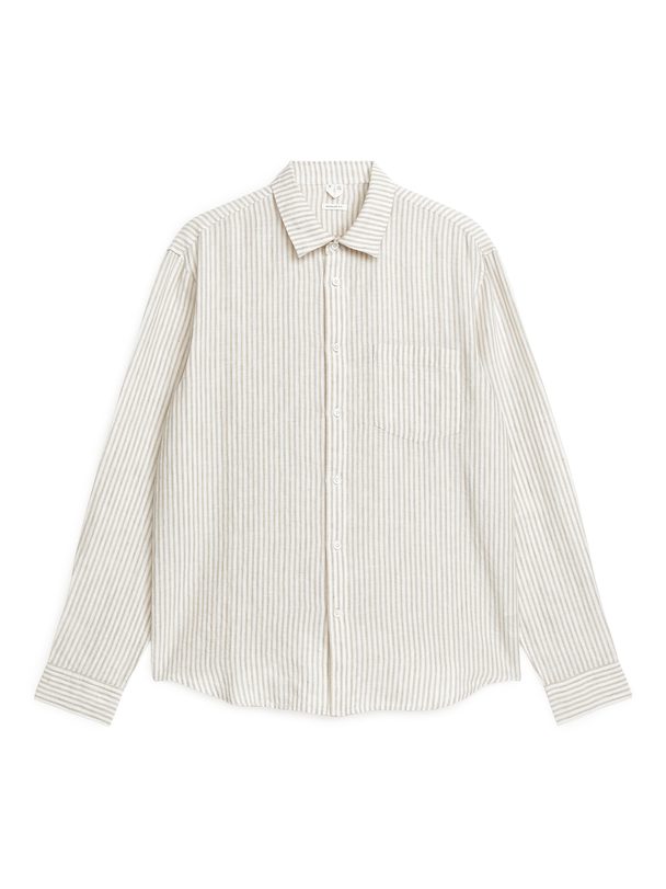 ARKET Regular-fit Linen Shirt Beige/white