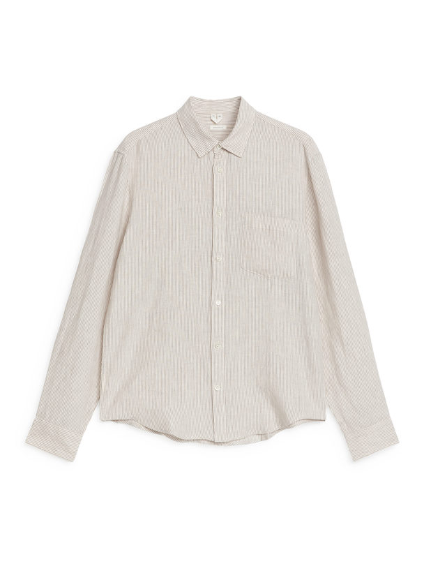 ARKET Regular-fit Linen Shirt White/mole