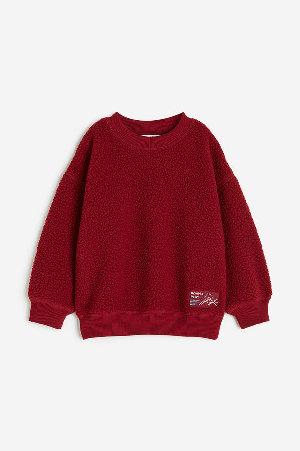 H&M Oversized Sweatshirt I Teddybear Mørkerød