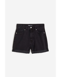 Mom High Jeansshorts Schwarz/Washed out