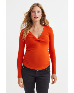 Mama Knot-detail Top Red