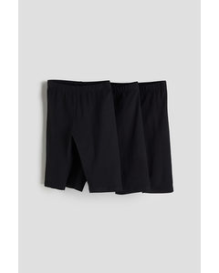 3-pack Jersey Cycling Shorts Black