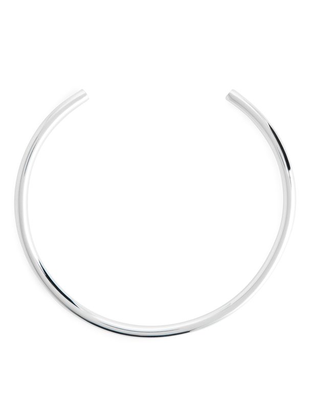 ARKET Silver-plated Cuff Necklace Silver