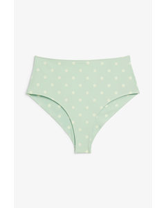 Cheeky Bikini Briefs Green With White Dots