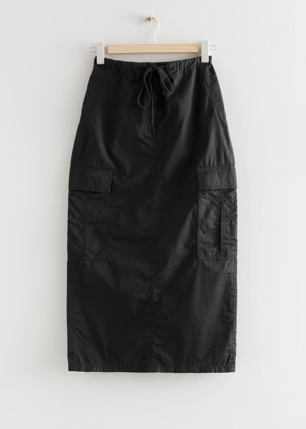 & Other Stories Cargo Midi Skirt Black