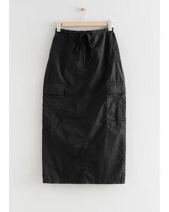 Cargo Midi Skirt Black