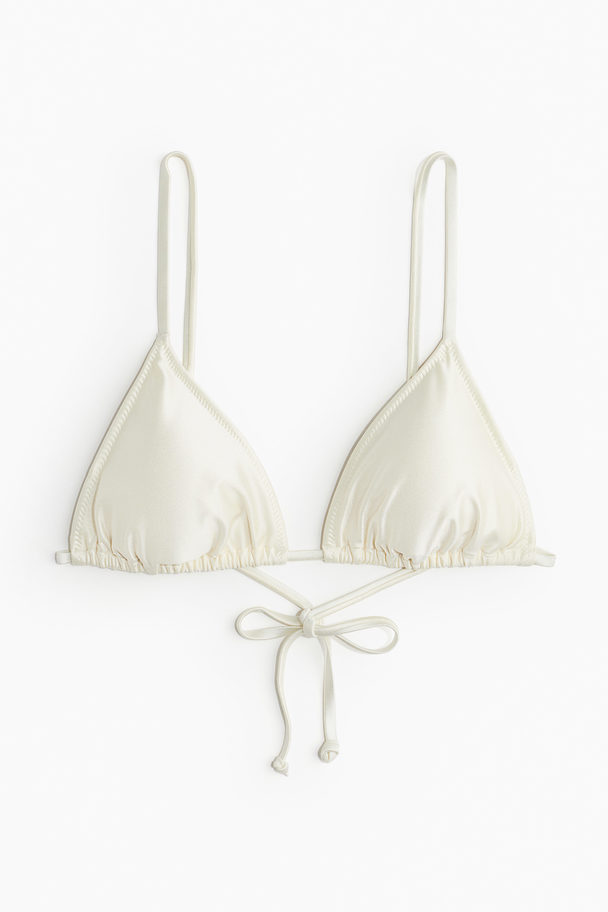 H&M Wattiertes Triangel-Bikinitop Cremefarben