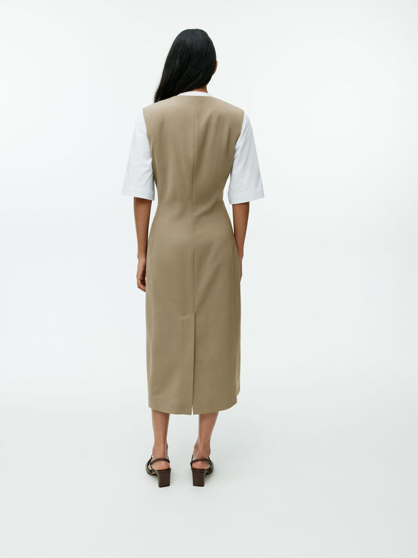 ARKET Wool-blend Vest Dress Mole