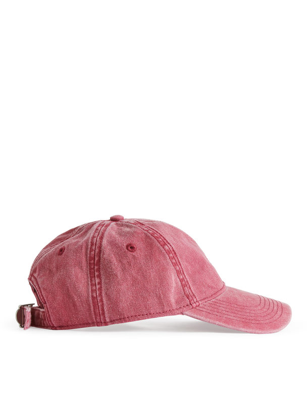 ARKET Washed Cotton Cap Washed Red