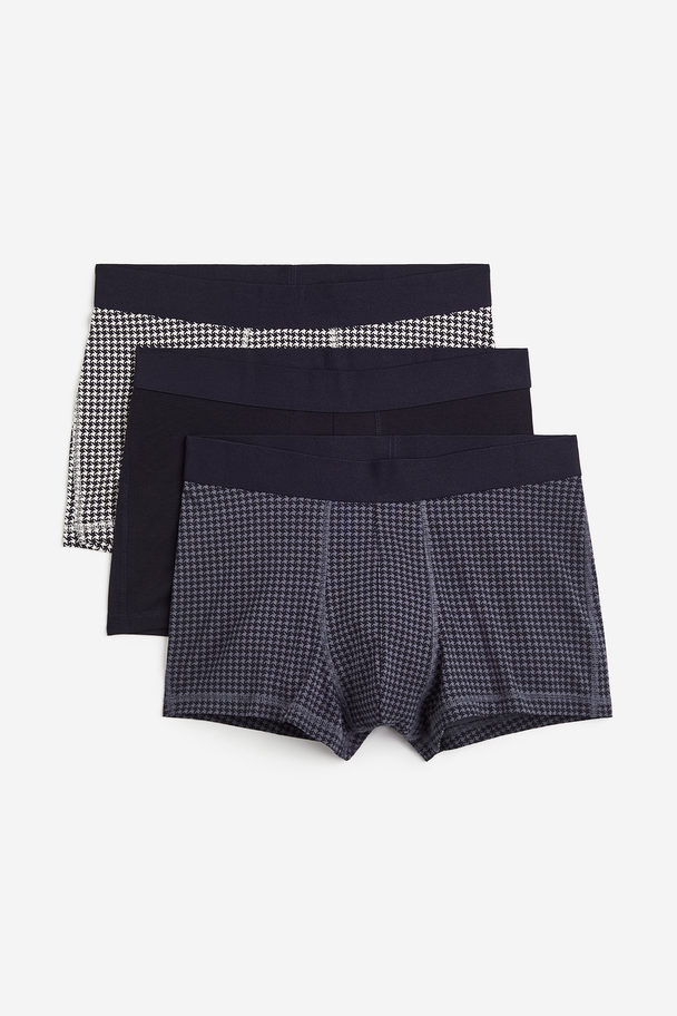 H&M 3-pack Xtra Life™ Short Trunks Grey/checked