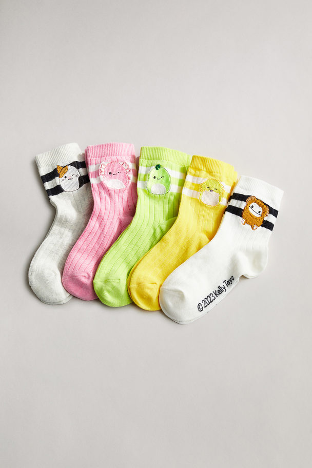 H&M 5-pack Motif-detail Socks White/squishmallows